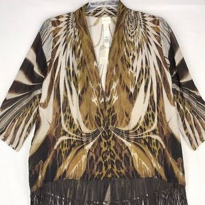 Chico’s animal print kimono size 1 NWT